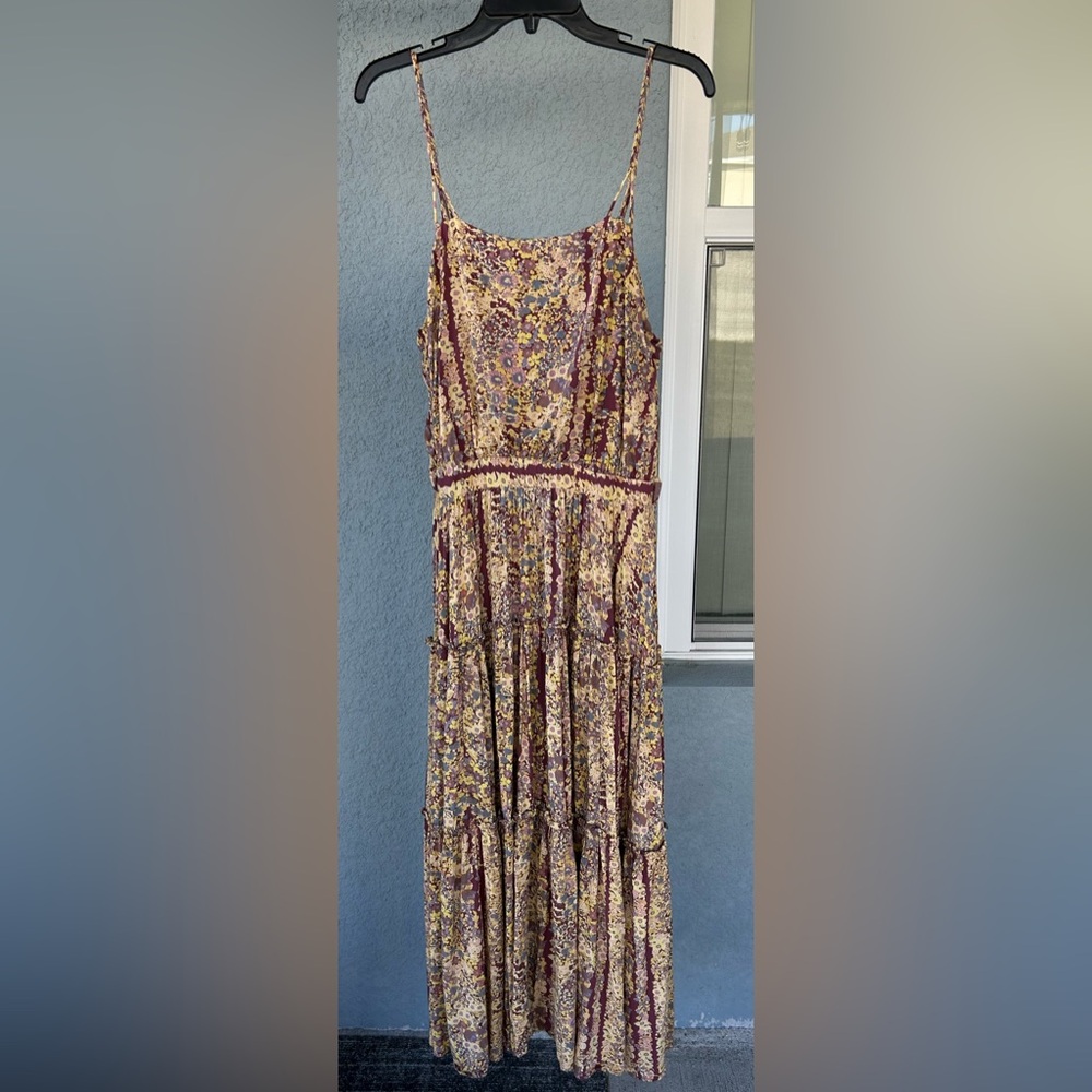Free People Valerie Tiered Low Back Maxi Dress Size Small *Altered/Waist Straps